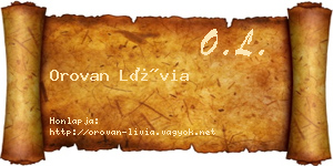 Orovan Lívia névjegykártya